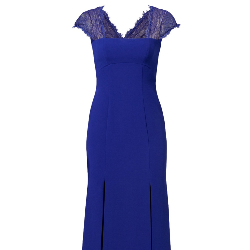 BCBGMAXAZRIA Julia Fitted Lace-Back Gown